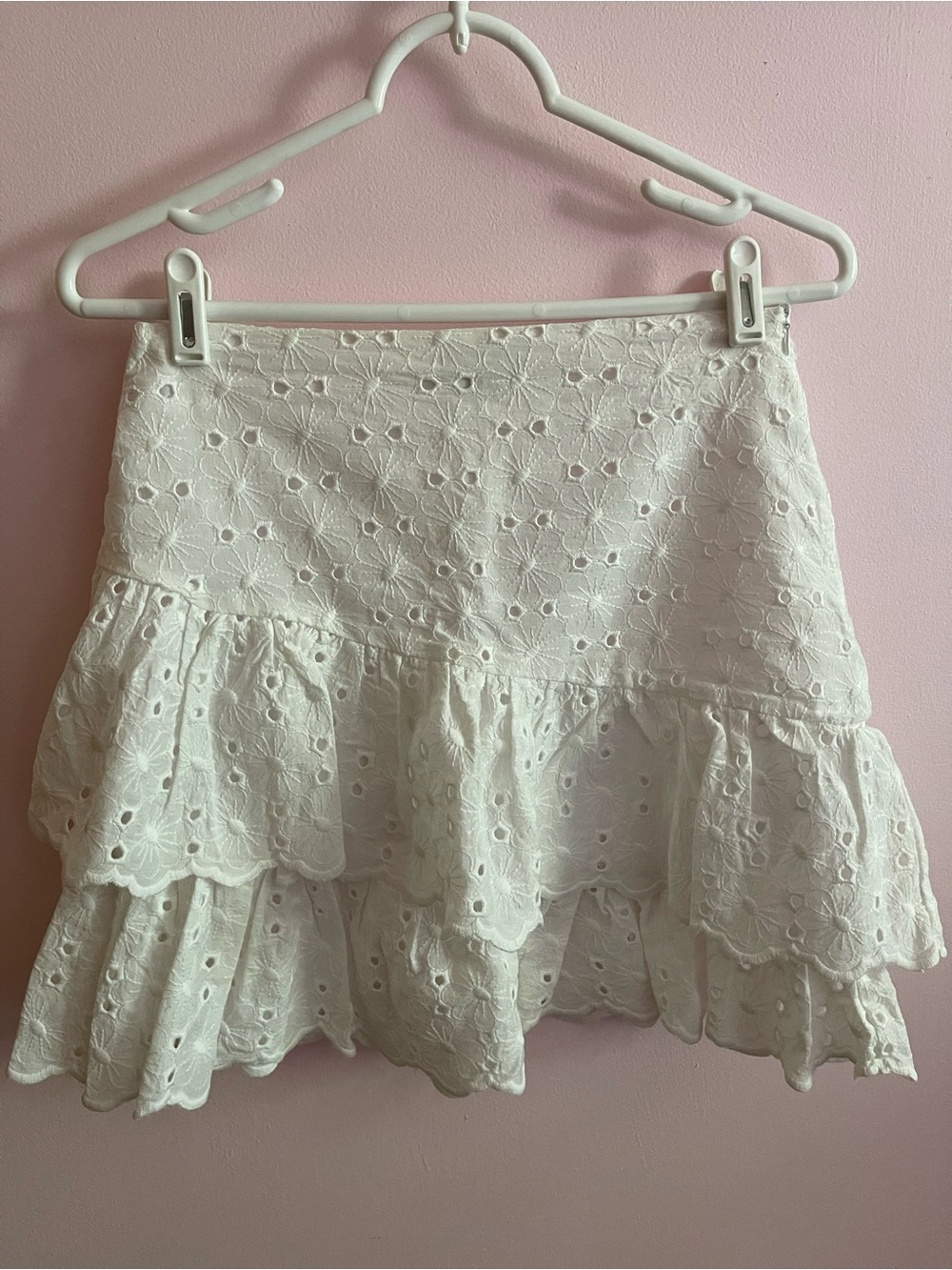 White Ruffle Mini Skirt